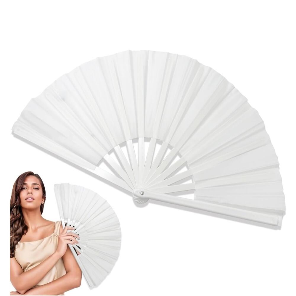 Boots on The Ground Fan 13 in Large White Rave Popping for Line Dancing s2 box